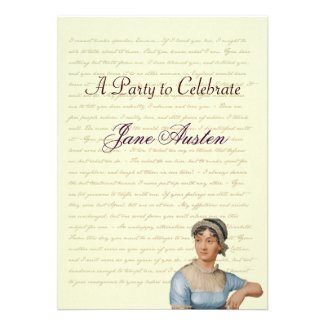 Jane Austen Party Birthday Celebration Quotes Personalized Announcements