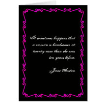Jane Austen Quote Birthday Card CUSTOMIZED