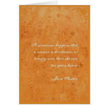 Jane Austen Quote Birthday Card CUSTOMIZED