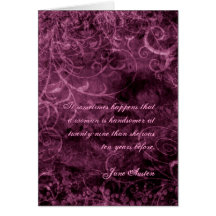 Jane Austen Quote Birthday Card CUSTOMIZED