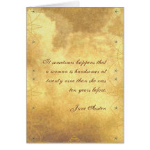 Jane Austen Quote Birthday Card CUSTOMIZED