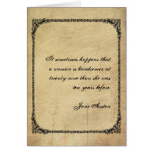 Jane Austen Quote Birthday Card CUSTOMIZED