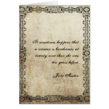 Jane Austen Quote Birthday Card CUSTOMIZED