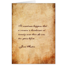 Jane Austen Quote Birthday Card CUSTOMIZED