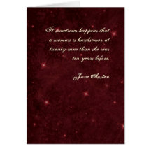 Jane Austen Quote Birthday Card CUSTOMIZED