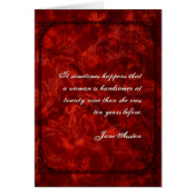 Jane Austen Quote Birthday Card CUSTOMIZED