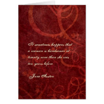 Jane Austen Quote Birthday Card CUSTOMIZED