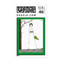 Jane Austen Rice Painting postage