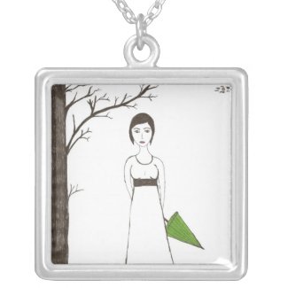 Jane Austen Rice Portrait necklace