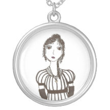 Jane Austen stripe Pendant