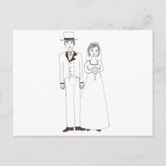 Jane Austen Wedding postcard