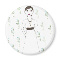 Jane Austen's  wallpaper magnets