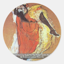 Jane Avril Dancing Study For The Poster Sticker