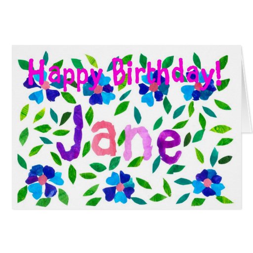 &lsquo;Jane&rsquo; Birthday Card | Zazzle