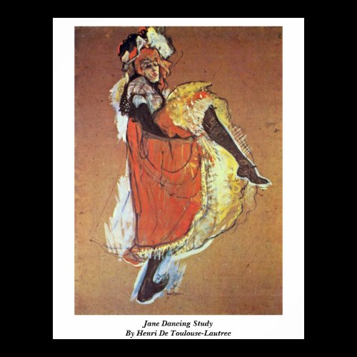 Jane Dancing Study By Henri De Toulouse-Lautrec Posters