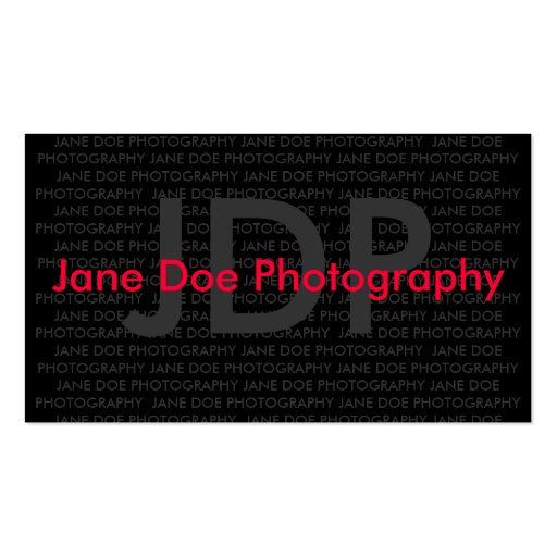 JANE DOE PHOTOGRAPHY BUSINESS CARD TEMPLATE (front side)