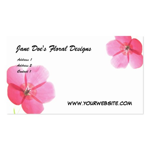 Jane Doe's Floral Designs, ... Business Card Template