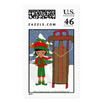 Jangles with HAPPY HOLIDAYS Postage Stamp
