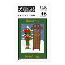 Jangles with Sled  Postage Stamp