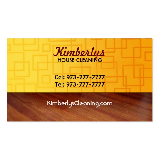 Janitorial cleaning business cards (back side)