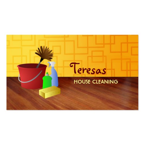 Janitorial cleaning business cards (front side)