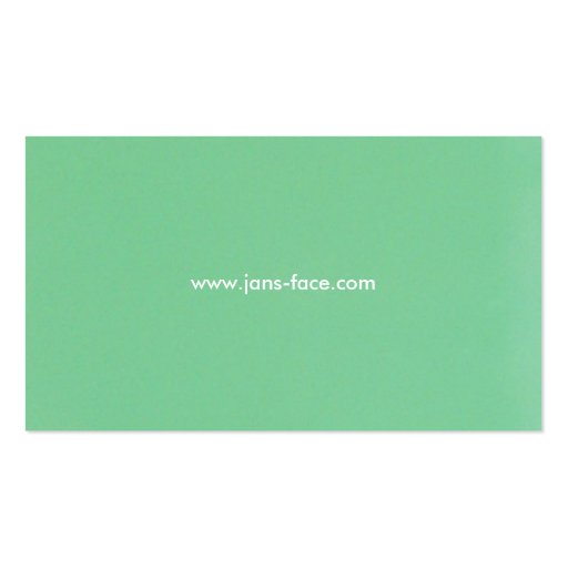 Jan's Face [green] Business Cards (back side)