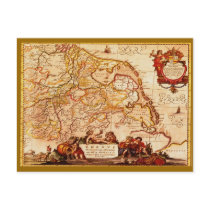 JANSZ Old World Map postcards