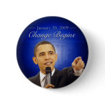 January 20: Change Begins Obama Inauguration Butto buttons