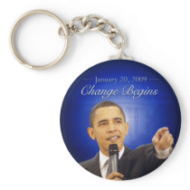 January 20: Change Begins (Obama Inauguration) Keychain