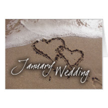 January Beach Destination Wedding Card