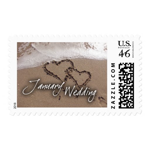January Beach Destination Wedding Postage