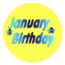 January Birthday 5 stickers