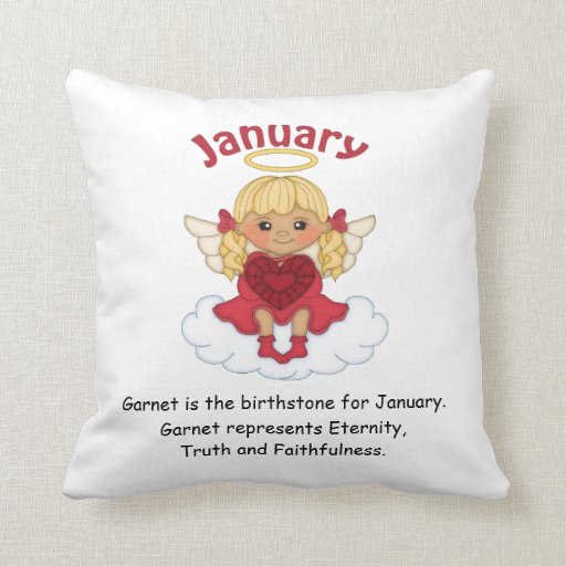 January Birthstone Angel Blonde Pillow Zazzle