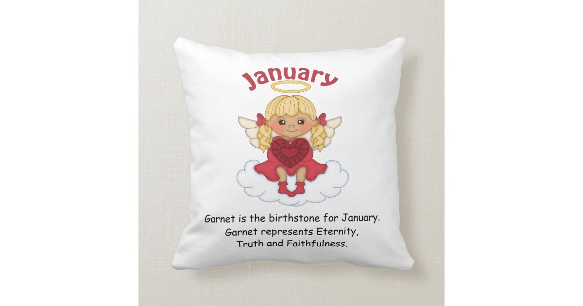 January Birthstone Angel Blonde Pillow Zazzle
