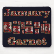 January Garnet Stone Mouse Pads