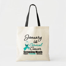 January is Cervical Cancer Screening Month Tote Bags