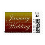 January sunset wedding postage