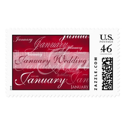 January Wedding Garnet Postage Stamps by TDSwhite