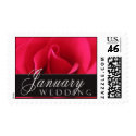 January Wedding Stamps with red rose stamp