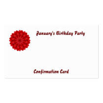 January's Bithday Party-Customize Business Card Template