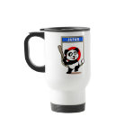This cute little panda is ready to play for the Japanese team! Panda holds a bat and is about to swing at the ball. Great for fans of the Japan baseball team or Japanese baseball players.