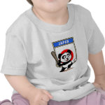 This cute little panda is ready to play for the Japanese team! Panda holds a bat and is about to swing at the ball. Great for fans of the Japan baseball team or Japanese baseball players.