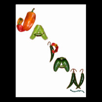 Japan Chili Peppers postcards
