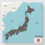 japan country political map flag stone beverage coaster