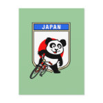 This cute cycling panda stands in front of a Japanese flag with his bike. This original design makes a perfect gift for bicycling fanatics in Japan. Great for everyone who loves cute pandas and biking.