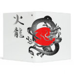 Japan Flag Fire Dragon Vector Binder