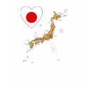 Japan Flag Heart and Map T-Shirt