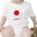 Japan Flag Heart Rompers