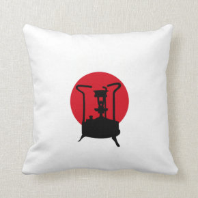 Japan Flag with Pressure stove Throw Pillows