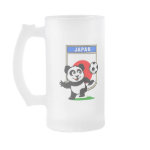 This adorable little panda is too cute! He's featured in front of a large flag from Japan and ready to play football and score some goals. This cute design is perfect for football players and soccer fans.